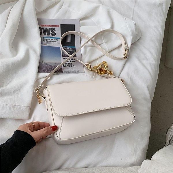 

evening bags designer shoulder for women 2021 summer fashion solid color chain women's leather messenger brief flap crossbody bag