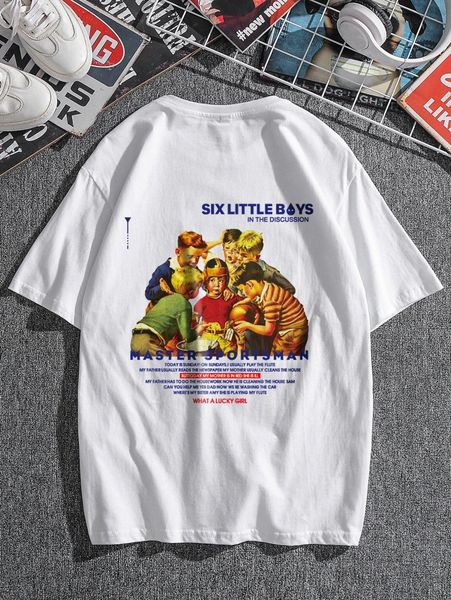 

men figure graphic tee z2db#, White;black