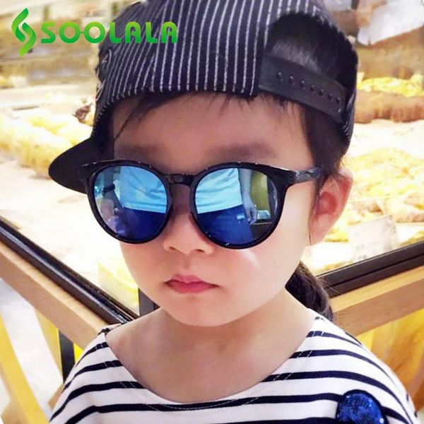 

sunglasses soolala vintage colorful round for boy girl uv400 eye proection sun glasses kids child eyewear, Blue