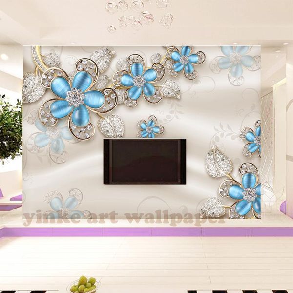 

wallpapers po wallpaper modern art painting chinese living room bedroom tv backdrop crystal diamond design large mural