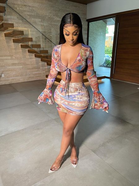 

vavcy summer dress suit thin womens tracksuits mesh fabric matching t shirt skirt women set, Gray