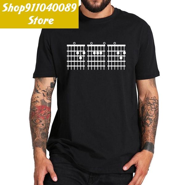 

men's t-shirts dad birthday guitar chord t shirt father's day tshirt 100% cotton soft premium camisetas, White;black