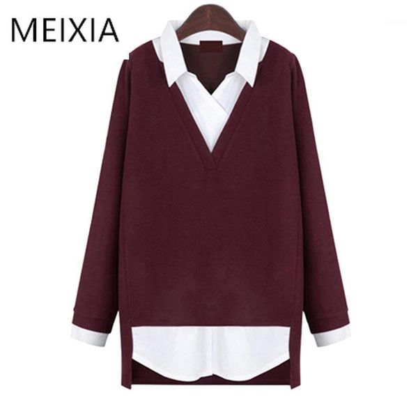 

autumn winter women blouse casual turn-down collar patchwork cotton loose all-purpose style office lady women's blouses & shirts, White