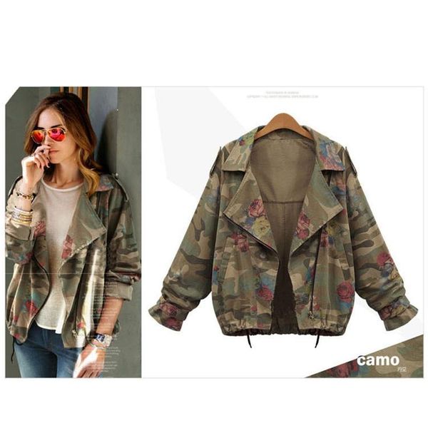 

women's jackets swyivy women clothes 2021 streetwear jacket female ladies coat short print loose floral spring autum, Black;brown
