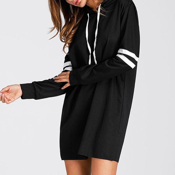 

women sweatshirts oversized long sleeve personality loose casual skirts vintage solid ladies streetwear backless clothes skirts, Black