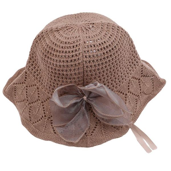 

wide brim hats summer hoilday floppy hat women ladies beach foldable bow flower knit sun cap, Blue;gray
