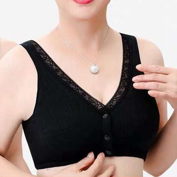 

bras for women underwear lingerie solid bra seamless push up cotton bralette brassiere wireless front closure vest, Red;black