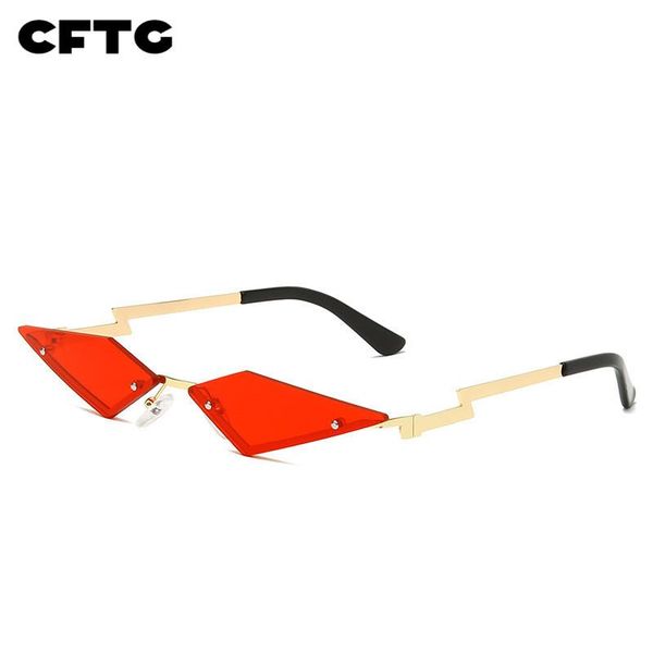 

sunglasses rimless metal vintage cat eye women 2021 brand designer sun glasses ladies shades triangle eyeglasses uv400, White;black