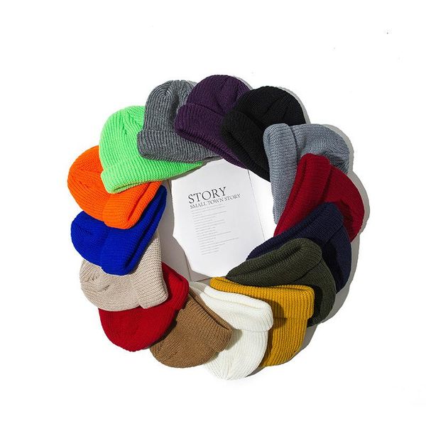 

2021 spring knitted men's women's beanies boy's hats warm skullcap beany pumpkin melon girls caps autumn, Blue;gray