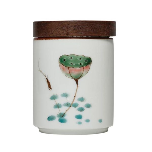 

1pc ceramic canister safe nice versatile storage can porcelain container