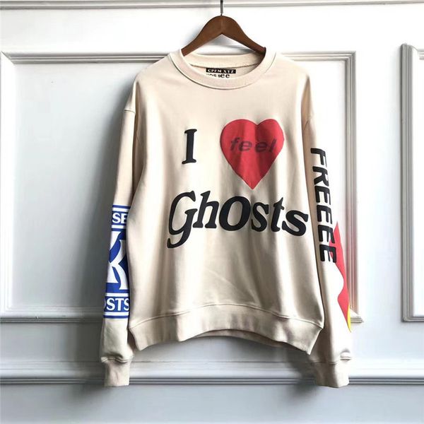 

2021 beige cream color kanye west sweatshirts i feel cpfm xyz hoodie new men women kids see ghosts hoodies qw87, Black