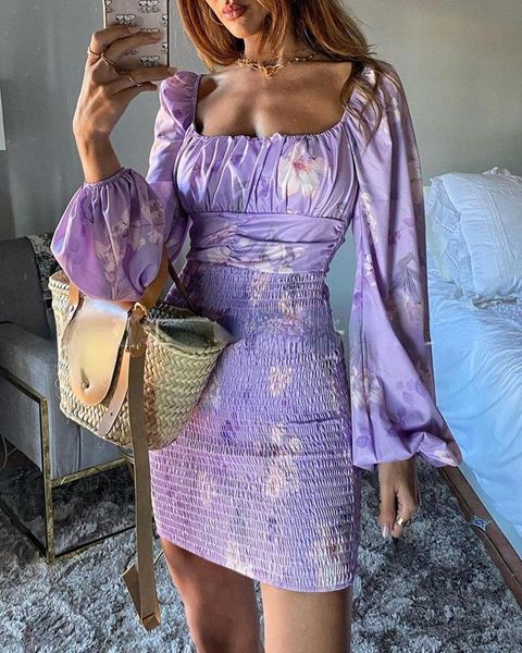 

casual dresses purple floral print dress, Black;gray