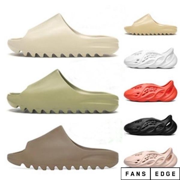 

kanye west slides fashion bone resin earth brown desert sand oringals women mens kids slippers eva foam runner beach slipper sandals, Black