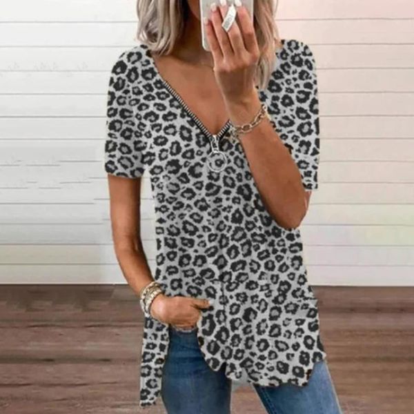 

women's t-shirt short sleeve summertime fashion v-neck casual, White