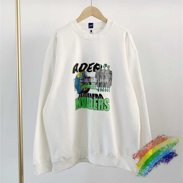 

men's hoodies & sweatshirts korean adererror crewneck men women 1:1 ader space invaders pullover loose error hoodie, Black