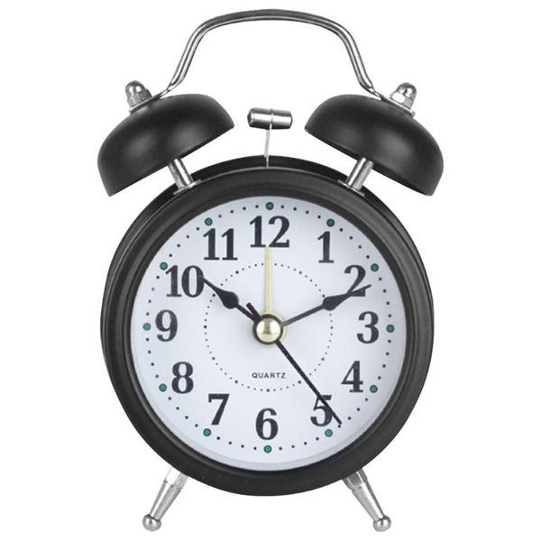 

other clocks & accessories 3 inch twin bell alarm clock metal frame 3d dial with backlight night light desk table for home office