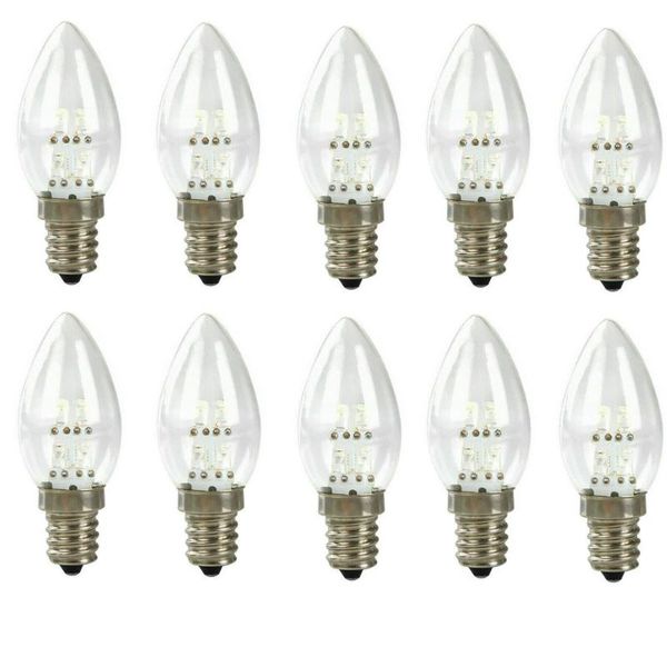 

10pcs e12 led candelabra light bulb candle lamp 10w equivalent chandelier light warm/cold white home lights ac 110v 220v