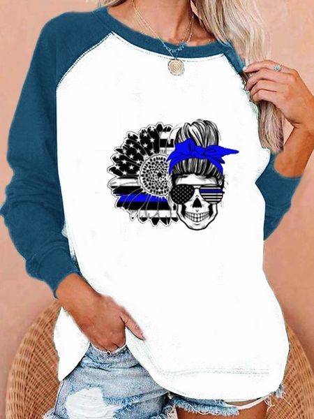 

2021 women's fall and winter sweaters with raglan panelv, Blue;black