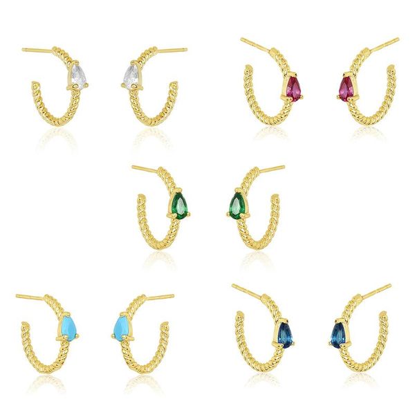 

boako genuine 925 sterling silver earrings for women water drop shape zircon earrings silver 925 jewelry piercing pendientes w5, Golden;silver