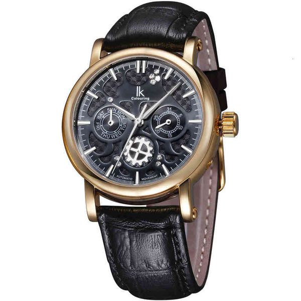 

brand i luxury colouring watches stainless steel automatic mechanical men mooase men, Slivery;brown