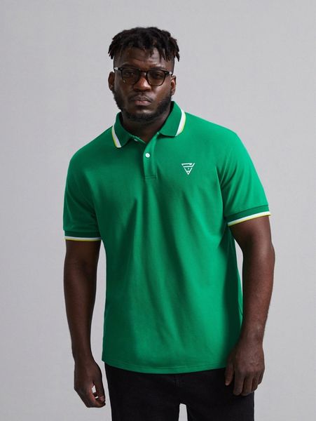 

extended sizes men geo print polo shirt n6jp#, White;black