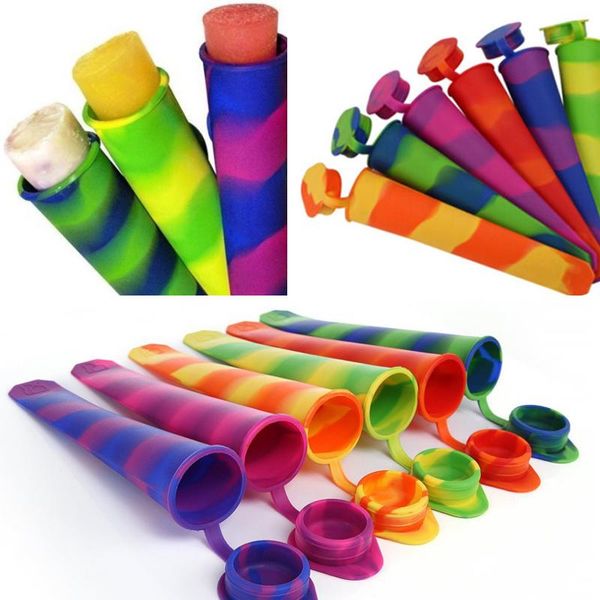 

baking moulds random color silicone ice tube mold with lids colorful cream mould yogurt popsicle maker tray summer kitchen accessories 1pc
