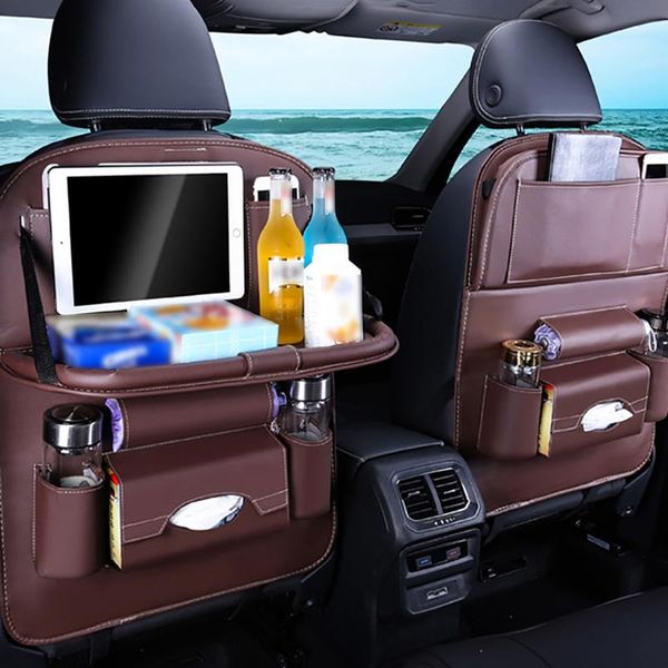 

car organizer seat bag foldable hanging bags back multifunction storage box shopping leather chair