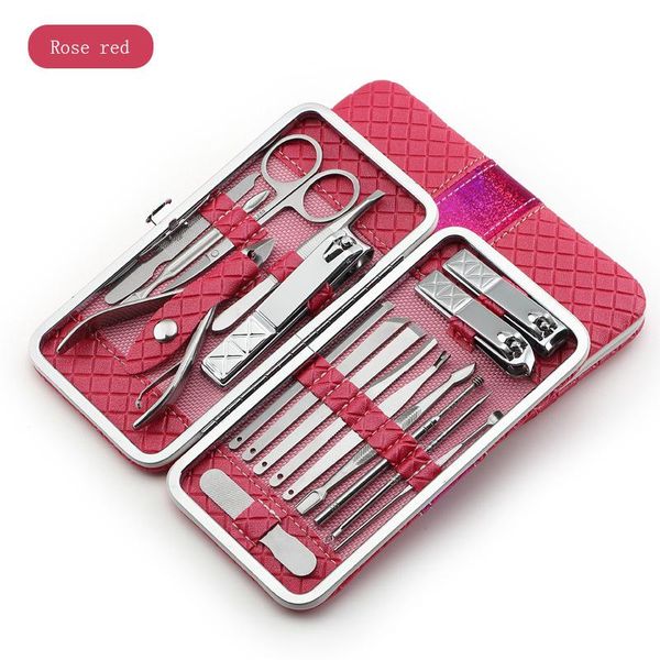

nail art kits 21/18pcs/set multifunction clipper set portable stainless steel scissors tweezer ear spoon