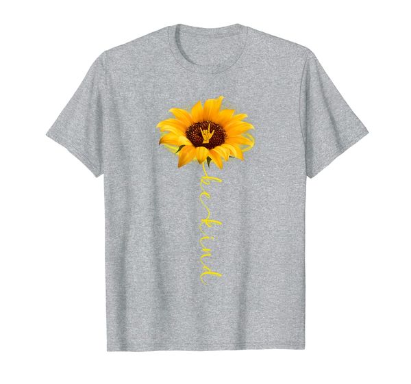 

bee kind suflower deaf awareness t-shirt, White;black