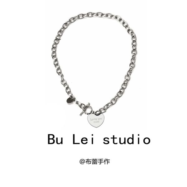 

punk cool wind necklace clavicle simple love english letter ins female hip hop neck chain, Silver