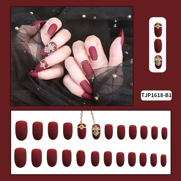 24 pcs dicas moda unhas falsas com cola brilhante cristal zirconia casamento engajamento falsificado unha para mulheres meninas