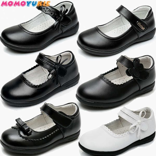 Frühlingsstil Kinder Leder Mode Retro Schwarz und Weiß Mädchen Kinder Hochzeit Schuhe Party Schuhe für Mädchen 210713