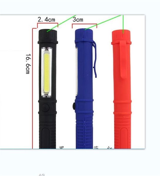 wholesale COB LED Mini Pen Multifunzione led Torcia luce pannocchia Maniglia lavoro torcia pannocchia Lavoro Torcia a mano Torcia USO 3 * batterie AAA 71 X2