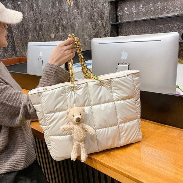 

cross body bags for women 2021 latest style down fabric shoulder chains all-match totes bag high capacity easy matching handbags