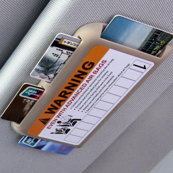 

car organizer eafc storage supply stickers sun visor card holder slot plate warning decoration parking car-styling
