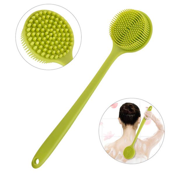 Long Handle Back Brush Soft Silicone Scrubber Bath Chuveiro Body Brushes Spa Massagem Escova Saudável Skin Cuidados Banheiro Acessórios