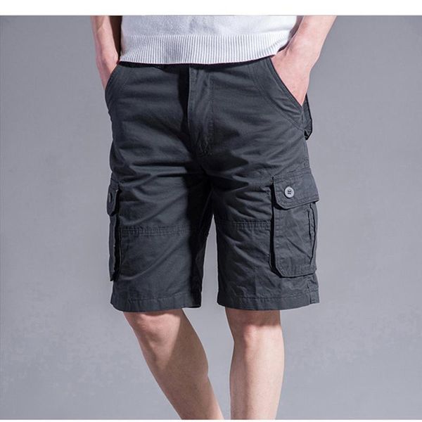 

cargo shorts men summer casual mulit-pocket shorts 2021 men joggers trousers breathable big tall 42 44 46 large size, White;black