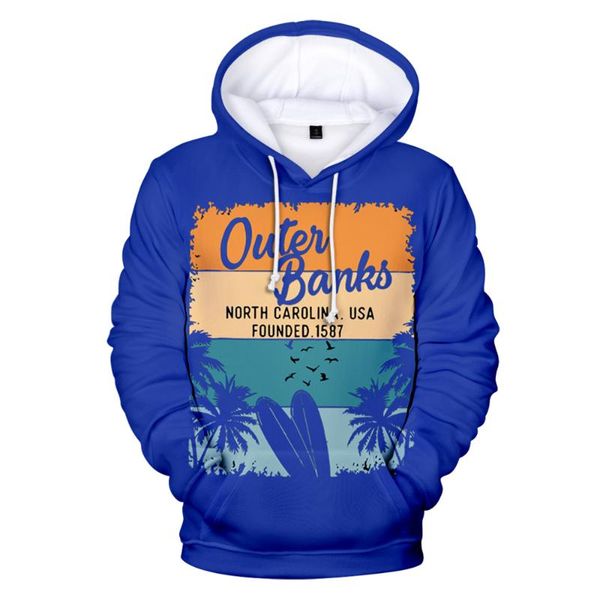 

men's hoodies & sweatshirts 2021 outer banks hoodie men women pullover john b and kiara colored harajuku tracksui kids sweatshirt cloth, Black