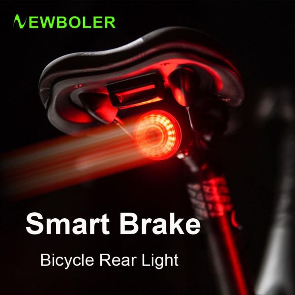 

bike lights boler smart bicycle induction taillight auto start sroad led light waterproof tail usb cycling back rear