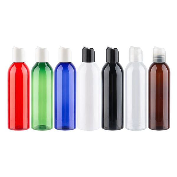

storage bottles & jars 250ml colored round shoulder plastic bottle with disc cap 250cc toner / lotion packaging empty cosmetic container