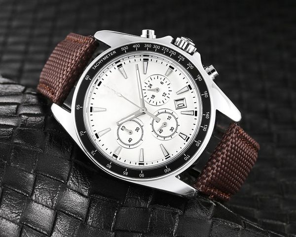 

2021 luxury watches six stitches series all dials working quartz designer watches amn brand fashion starp mens wristwatches, Slivery;brown