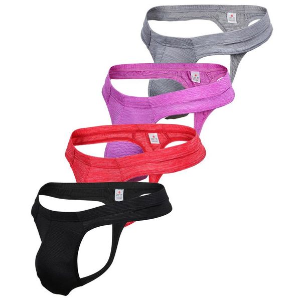 

underpants men's low waist briefs boys panties large sac thong 4pc, Black;white