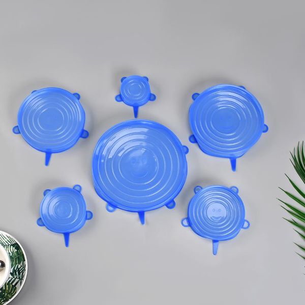 

kitchen storage & organization 6pcs silicone stretch lids universal food wrap bowl pot lid cover pan cooking accessories
