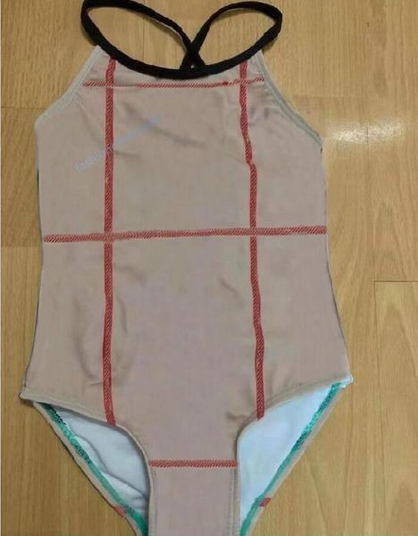Kinder Baby Mädchen Ein-Stücke Schwimmen Anzug Plaid Print Mädchen Bademode Streifen Bikini Kinder Badeanzug Bademode Overall Kleidung