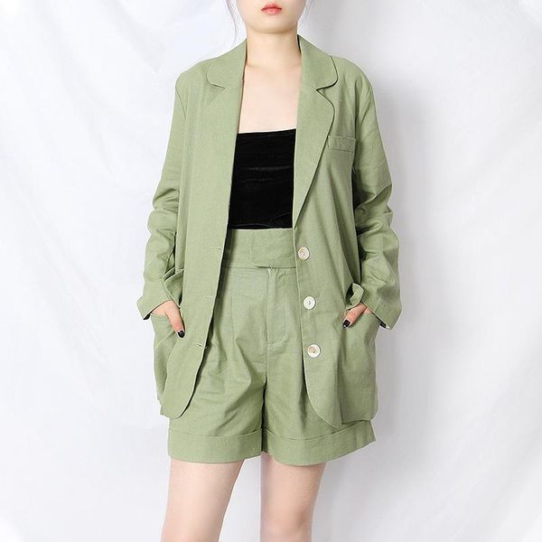 

women's two piece pants hzirip 2021 wear fashion women blazer suits casual sunscreen and shorts set office ladies 2 pcs blaze, White