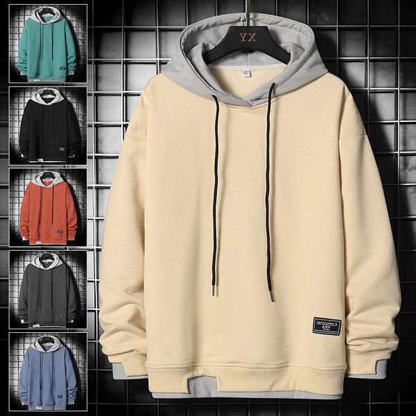 

2021 sweater men's hooded trend spring autumn loose and versatile coat, Black
