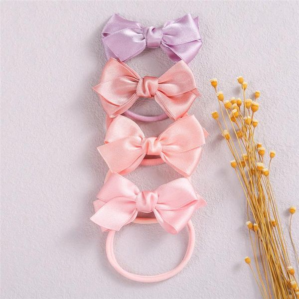 

hair accessories baby bows headband girl bands for children head band elastic born nylon pography kids headwear traceless, Slivery;white