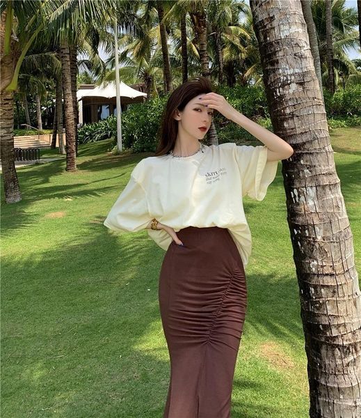 

skirts high waist temperament drape irregular design sense fishtail skirt real s half-length female 2021 summer and autumn, Black