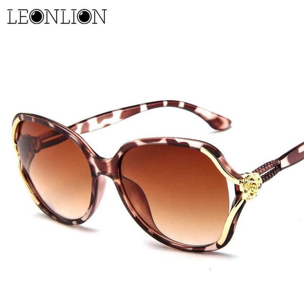 

luxury designer sunglasses leonlion 2021 flower women gradient classic vintage ladies oversized sun glasses uv400 feminino, White;black