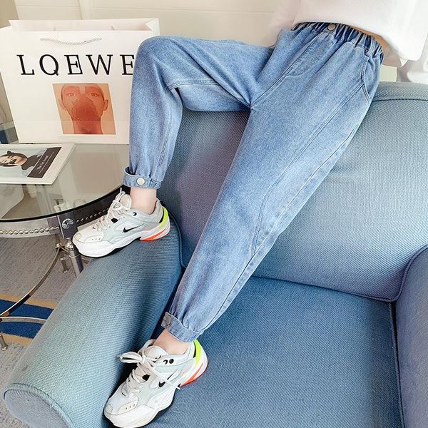 

2021 new arrival kids jeans for girl spring autumn children clothing leisure casual girls long denim pants trousers, Blue